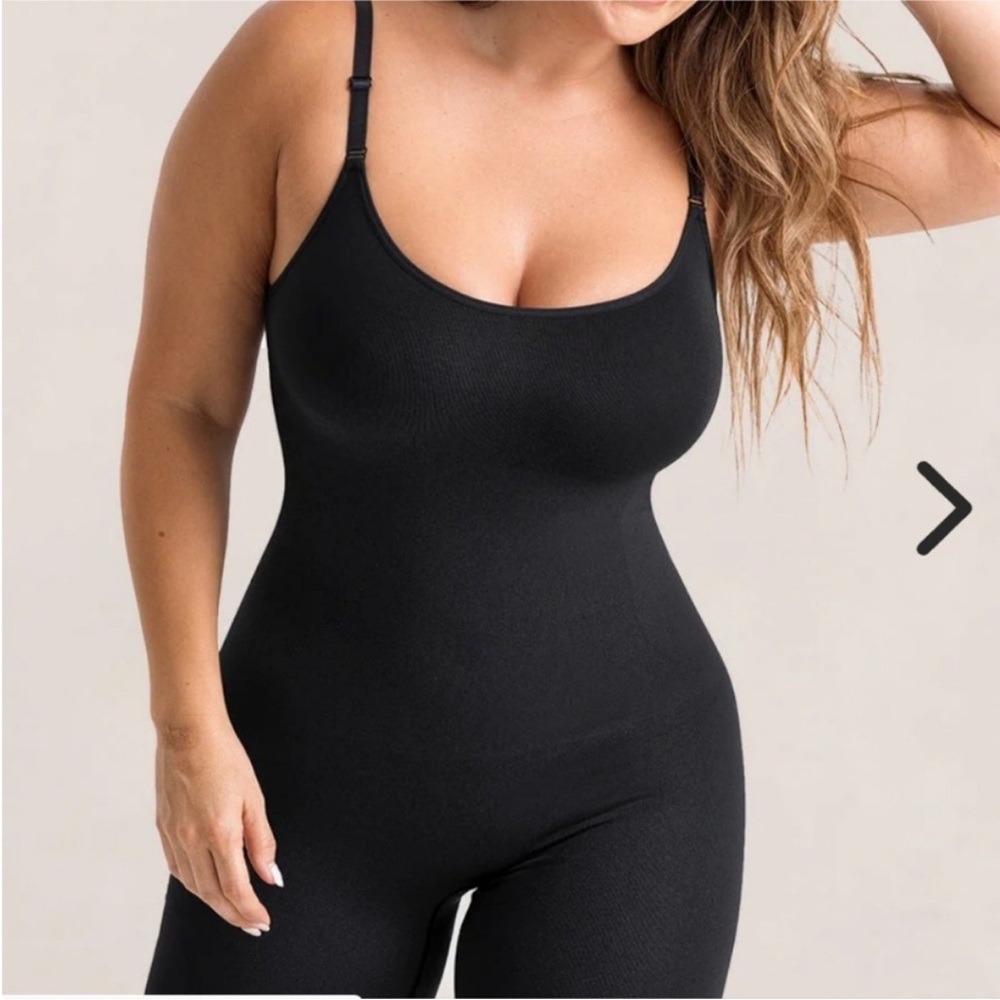 Shapermint Black Scoop Neck Mid-Thigh Bodysuit Women's Size 2XL BLKShapewear NEW